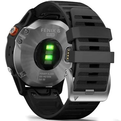 Смарт часы Garmin Fenix 6 Solar, Silver with black band