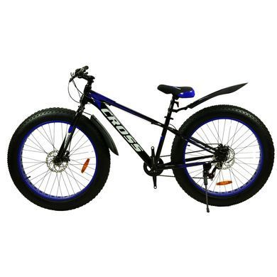 Велосипед Cross 26*4" Tank 2024, рама-15", black-blue Велосипед Cross 26*4" Tank 2024, рама-15", black-blue