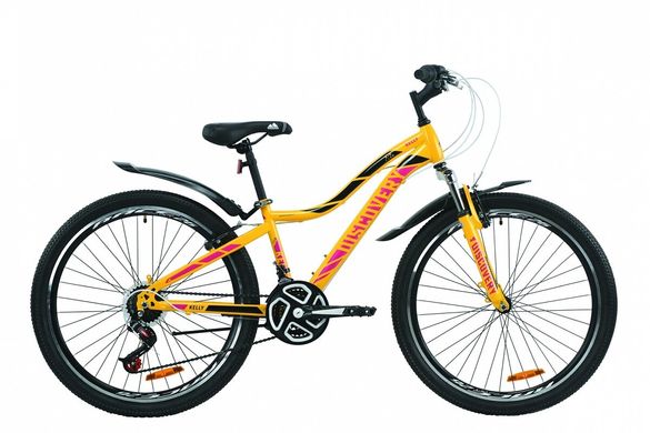 Велосипед ST 26 "Discovery KELLY AM Vbr з крилом Pl, 2020, жовто-бузковий з чорним