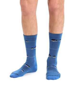 Носки Icebreaker Lifestyle Ultralight Crew Backcountry Camp MEN LAZURITE/ETHER/ROYAL NAVY L