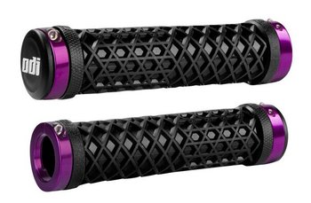 Грипсы ODI Vans® Lock-On Grips, Black w/ Purple Clamps (черные с фиолетовыми замками)