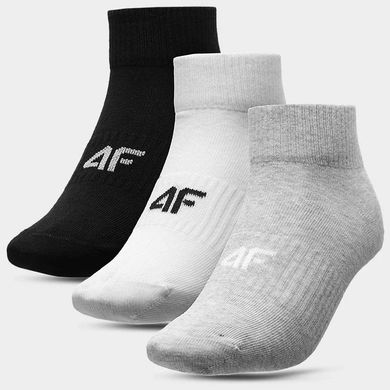 Носки 4F 3 пары короткие серый, белый, черный, 39-42(р)