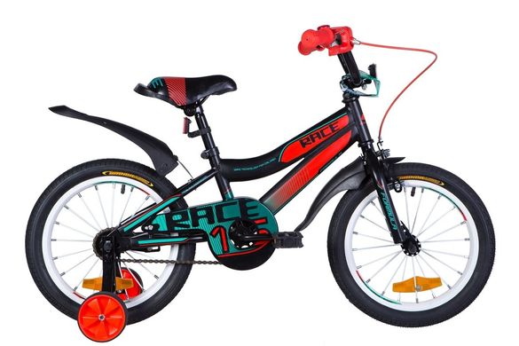 Велосипед 16" Formula RACE, 2020, черно-оранжевый с бирюзовым
