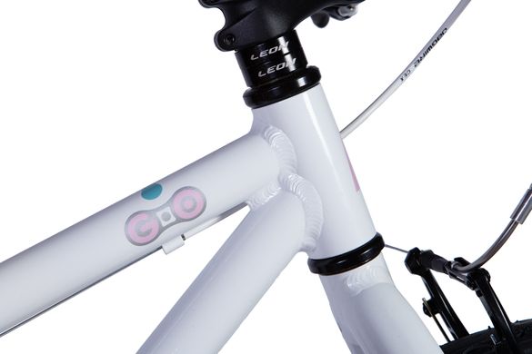 Велосипед 20" Leon GO Vbr рама-10" білий з рожевим 2024