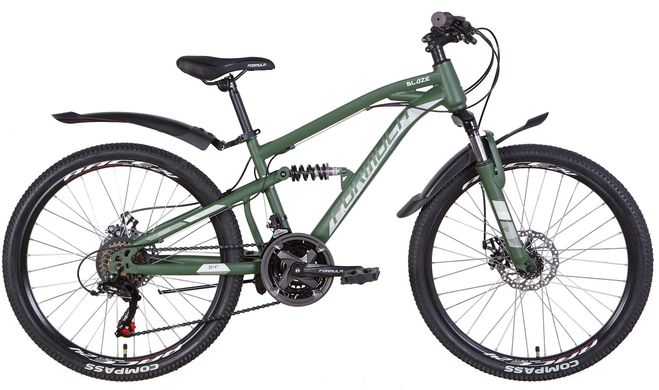 Велосипед ST 24" Formula BLAZE AM2 DD с крылом Pl 2022 (темно-зеленый)