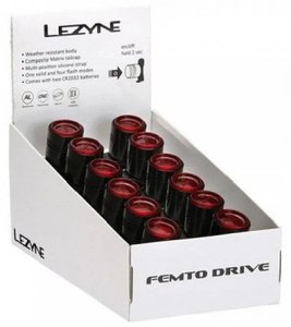 Комплект Lezyne LED FEMTO DRIVE BOX SET REAR, черный, Набор Lezyne включает в себя 6 FRONT LED FEMTO DRIVE и 6 REAR LED FEMTO DRIVE
