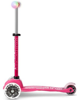 Самокат Micro Mini Deluxe Magic, розовый (до 50 kg, 3-х колесный, свет)