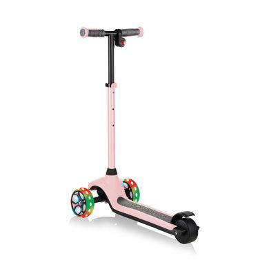 Электросамокат Globber E-MOTION 4 пастельно-розовый, колеса с подсветкой, 50кг, 6+, 3 колеса