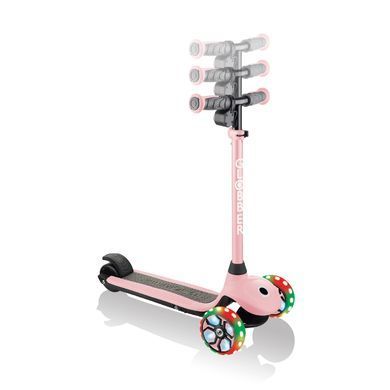 Электросамокат Globber E-MOTION 4 пастельно-розовый, колеса с подсветкой, 50кг, 6+, 3 колеса