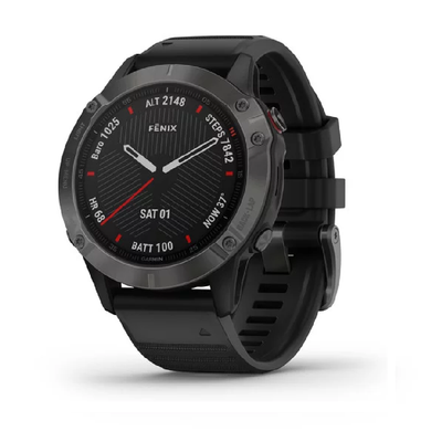 Смарт часы Garmin fenix 6 - Carbon Gray DLC with Black Band