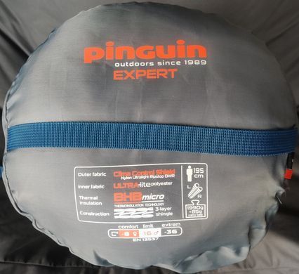 Спальный мешок Pinguin Expert CCS 195 2020 (Orange, Right Zip)