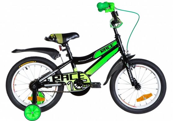 Велосипед 16 "Formula RACE, 2020, чорно-зелений з білим