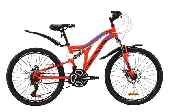 Велосипед Discovery 24 ROCKET AM2 DD рама-15" ST с крылом Pl 2020, красно-черный с синим
