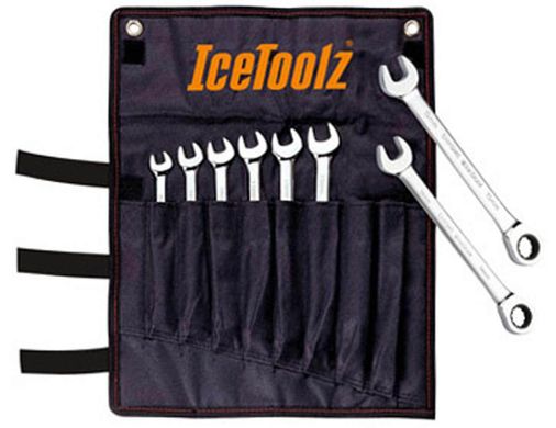 Набір ключей Ice Toolz 41B8 з тріскачкою від 8 до 15мм, в кишені