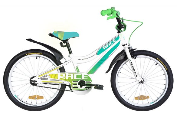 Велосипед 20" Formula RACE, 2020, біло-блакитнийй з зеленим