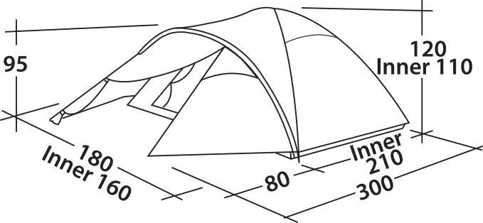 Палатка трехместная Easy Camp Quasar 300 Steel Blue
