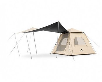 Палатка трехместная Naturehike CNK2300ZP014 с навесом, бежевая