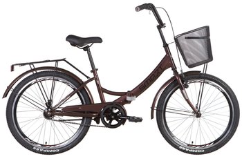 Велосипед ST 24" Formula SMART Vbr с багажником зад St, с крылом St, с корзиной St 2022 (коричневый)