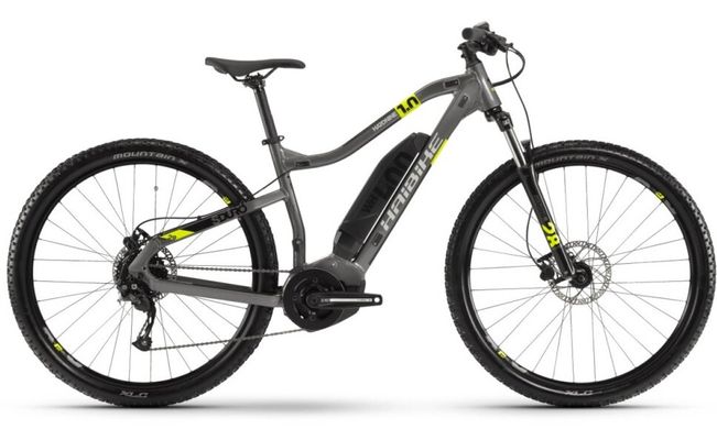 Велосипед Haibike SDURO HardNine 1.0 400Wh 9 s. Altus 29", серо-лаймово-черный, 2020