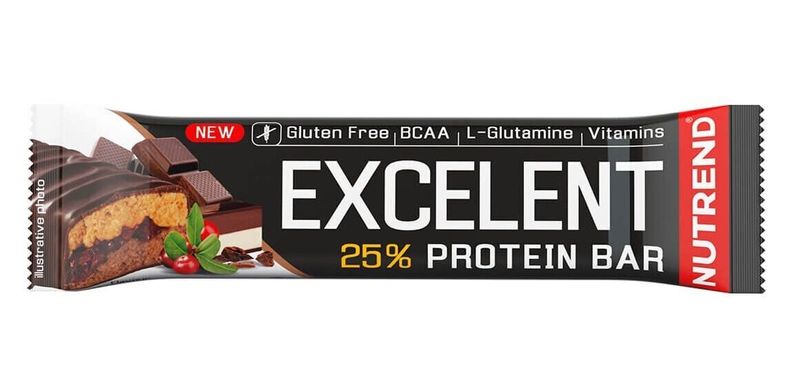Спортивне харчування Nutrend Excelent Protein bar, 85 г, шоколад + нуга з журавлиною (Double)