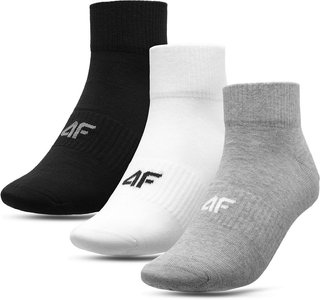 Шкарпетки 4F 3 пари короткі колір: чорний білий сірий
