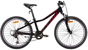 Велосипед 24" Leon JUNIOR AM Vbr 2022 (чорний з червоним)