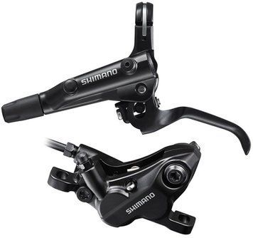 Тормоз Shimano гидравл. дисковый MT501-E переднее (левая ручка, 4-поршн. калипер BR-MT520, гидролиния 1000мм, D03S)