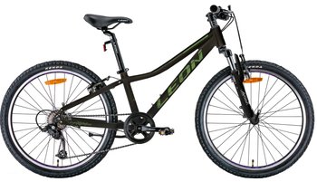 Велосипед 24" Leon JUNIOR AM Vbr 2022 (чорний з хакі)