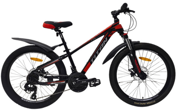 Велосипед Titan 24" FOX 2024 Рама-12" black-red