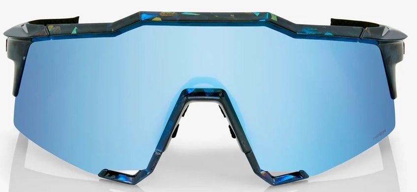 Велоочки Ride 100% SPEEDCRAFT - Black Holographic - HiPER Blue Multilayer Mirror Lens, Mirror Lens