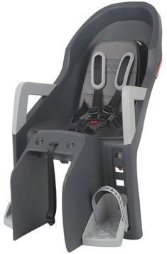 Дитяче велокрісло заднє Polisport Guppy Maxi+ CFS на багажник, 9-22 кг, сіре