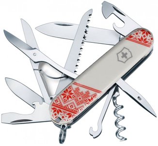 Нож складной Victorinox HUNTSMAN UKRAINE, Вышиванка,1.3713.7_T0051r