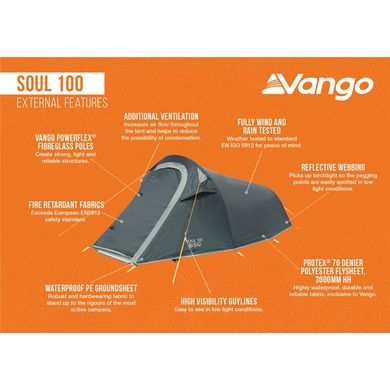 Палатка одноместная Vango Soul 100 Deep Blue (TEUSOUL00000001)