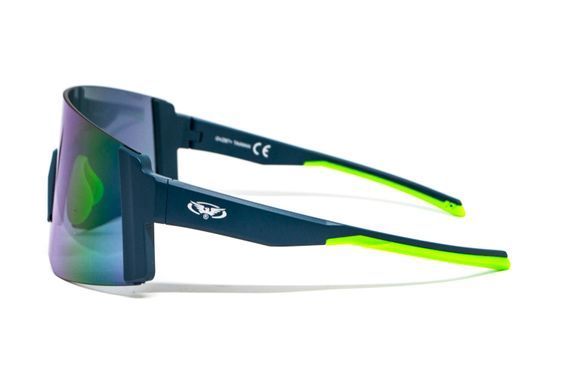 Окуляри захисні Global Vision Astro Blue (G-Tech&trade; blue), дзеркальні сині в синій оправі (з можливістю установки діоптрійної вставки)
