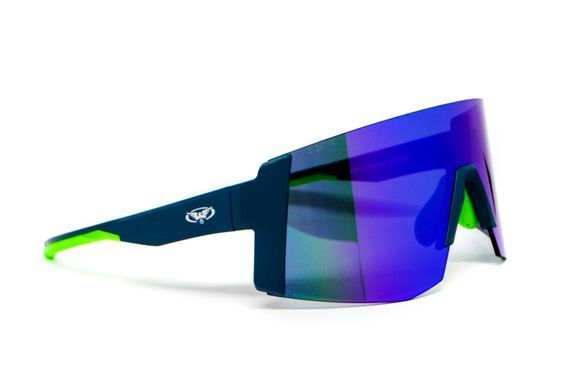 Окуляри захисні Global Vision Astro Blue (G-Tech&trade; blue), дзеркальні сині в синій оправі (з можливістю установки діоптрійної вставки)