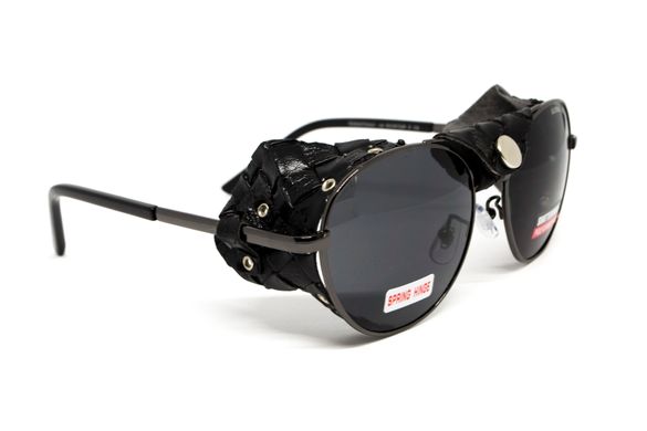 Очки защитные Global Vision Aviator-5 GunMetal (gray), серые в темной оправе со съёмным уплотнителем из синтетитечской "кожи"