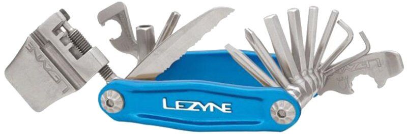 Мультитул Lezyne STAINLESS - 20, голубой, Алюминиевые ручки, биты из нержавеющей стали, выжимка цепи, нож