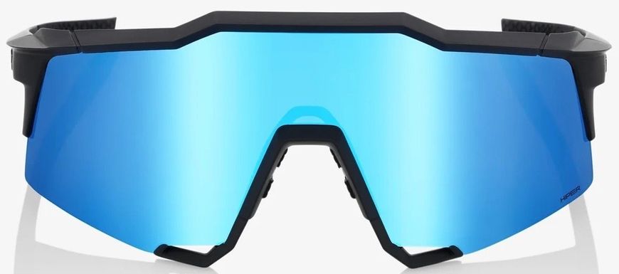 Велоокуляри Ride 100% SPEEDCRAFT - Matte Black - HiPER Blue Multilayer Mirror Lens, Mirror Lens