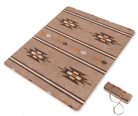 Ковдра Naturehike Geometric pattern wool NH20FS036, поліестр/вовна, коричневий