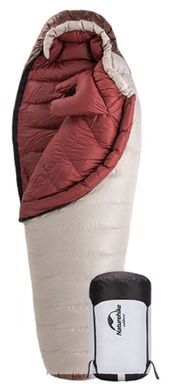 Спальный мешок с натуральным пухом Naturehike Snowbird NH20YD001, р-р L, коричневый 980 г