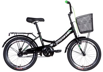 Велосипед 20" Formula SMART с корзиной 2021 (черно-зеленый )