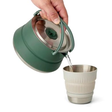 Чайник складной Sea to Summit Detour Stainless Steel Collapsible Kettle 1,6 L, Laurel Wreath Green