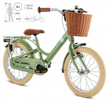 Велосипед Puky YOUKE 16 ALU Classic Retro Green 4241, 4 года+