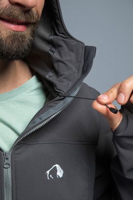 Трекінгова чоловіча куртка Soft Shell Tatonka Cesi M's Hooded Jacket, Dark Grey, XL