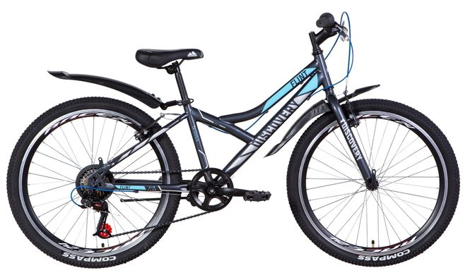 Велосипед 24 "Discovery FLINT 2 021 (чорно-синій з сірим)