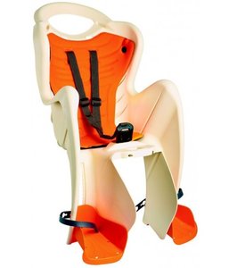Сиденье задн. детское Bellelli B1 Сlamp (на багажник) до 22кг, бежевое с оранжевой подкладкой
