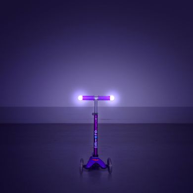 Самокат Micro Mini Deluxe Magic, фиолетовый (до 50 kg, 3-х колесный, свет)