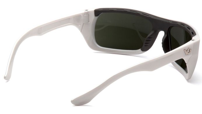 Очки защитные открытые Venture Gear Vallejo White (forest gray) Anti-Fog, серо-зеленые в белой оправе
