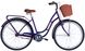 Велосипед 28 Dorozhnik OBSIDIAN тормозная рама-19,5" фиолетовый с багажником задн. St с корзиной Pl с крылом St 2024 1 из 2