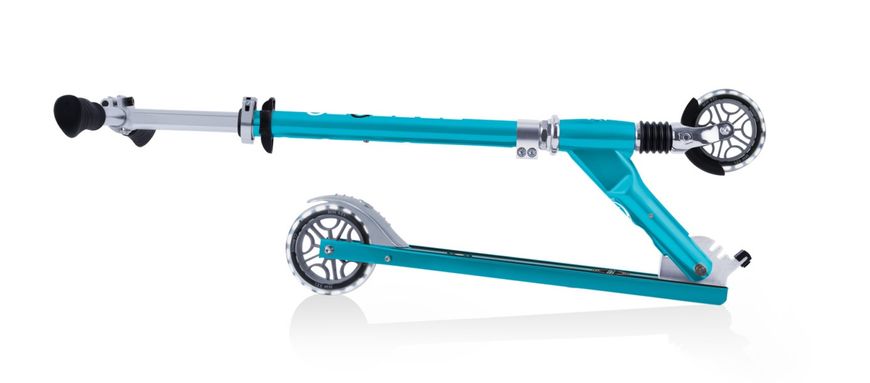 Самокат Globber FLOW ELEMENT COMFORT LIGHTS, голубой, колеса с подсветкой 100кг 5+